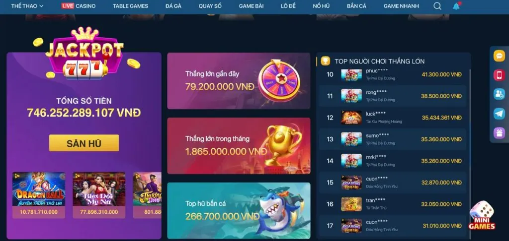 Đa dạng trò chơi cá cược hit club win
